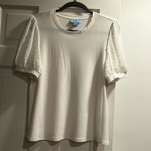 Cece white short sleeve top